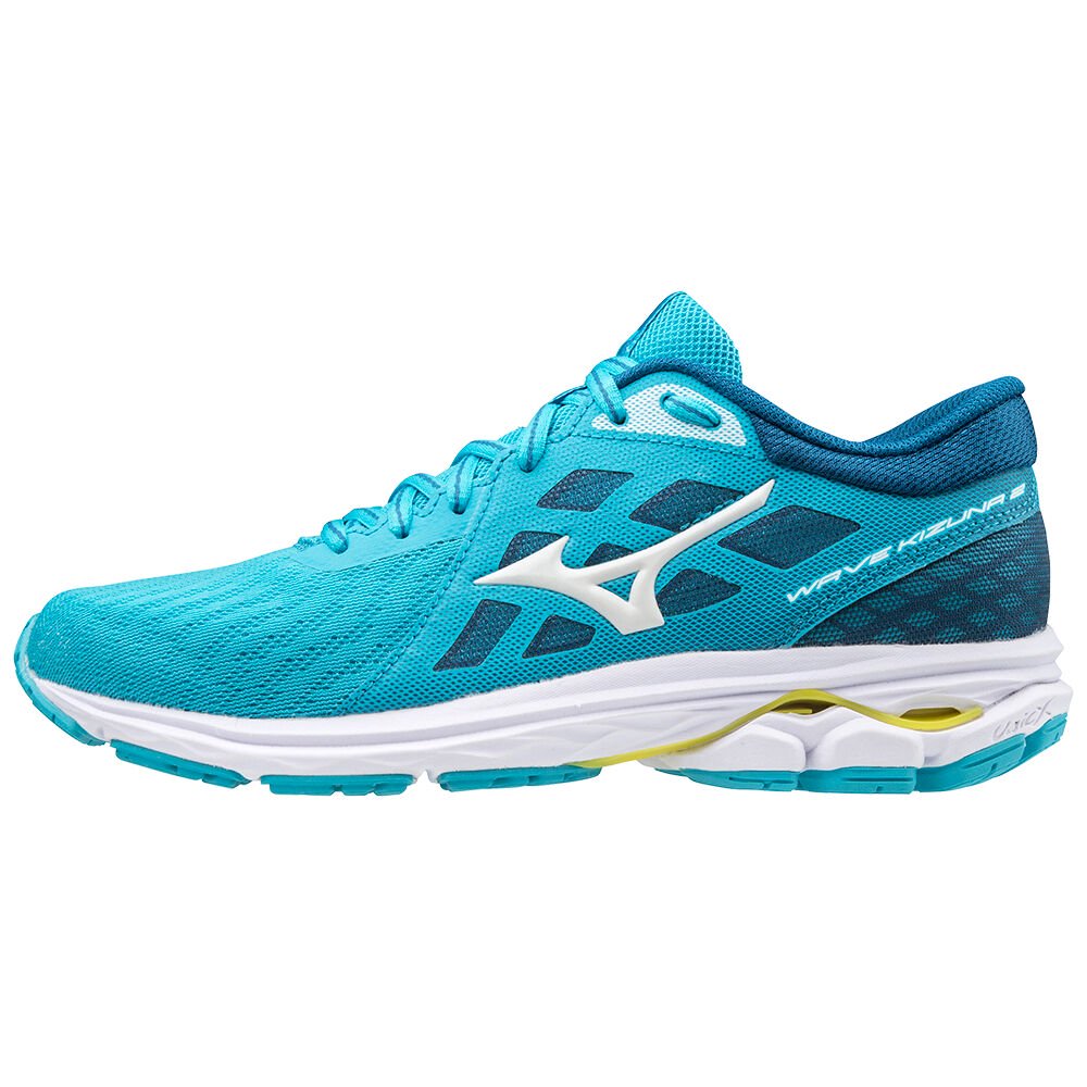 Mizuno Women's Running Shoes Blue/White/Yellow Wave Kizuna 2 Shoes - J1GD201601